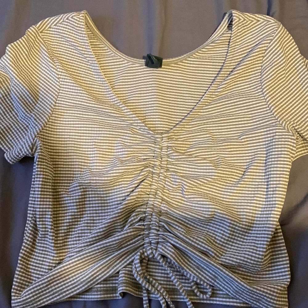 Green and White Striped Wild Fable Top